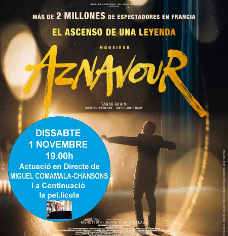 Affiche du concert et projection d'« Aznavour »