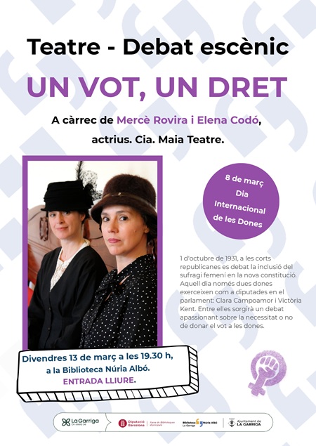 Cartel teatro-debate escénico en la Biblioteca Núria Albó