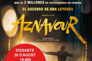 Monsieur Aznavor poster and live performance by Miguel Comamala