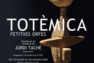 Cartell exposició Totèmica, fetitxes orfes de Jordi Taché