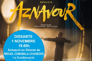 Affiche du concert et projection d'« Aznavour »