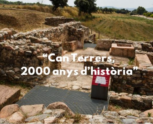 Imagen de Can Terres, text sobreimpreso: "2000 años de historia