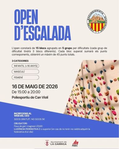 Cartell Open d'escala maig 2026