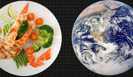 Imatge d'aliments i la bola del món