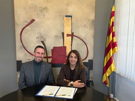 Alcaldessa de la Garriga, Meritxell Budó i el president de l'Associació de Viles Termals de Catalunya, Isidre Pineda