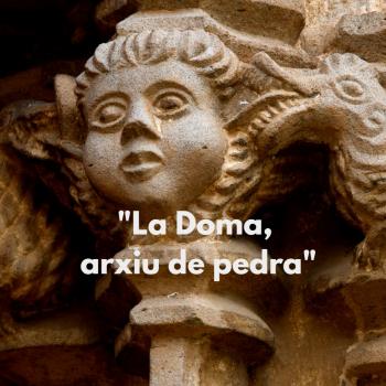 Fotografia de la façana de la Doma, text sobreimprès: arxiu de pedra