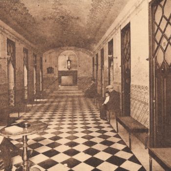 La galeria de banys del Balneari Blancafort a la dècada de 1920 |Foto cedida per Víctor Krenn